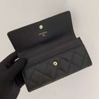 caviar quilted gusset flap Wallet