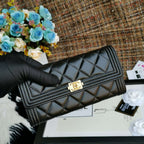 Boy long Flap Wallet Lambskin