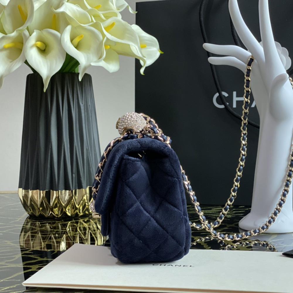 Square Mini Classic Flap Bag Velvet