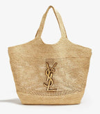 SAINT LAURENT Raffia Icare Tote Bag