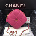 lambskin diamond cut Pink bag