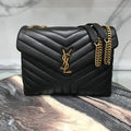 Medium 32 Loulou Bag Black in Gold 32x22x11cm