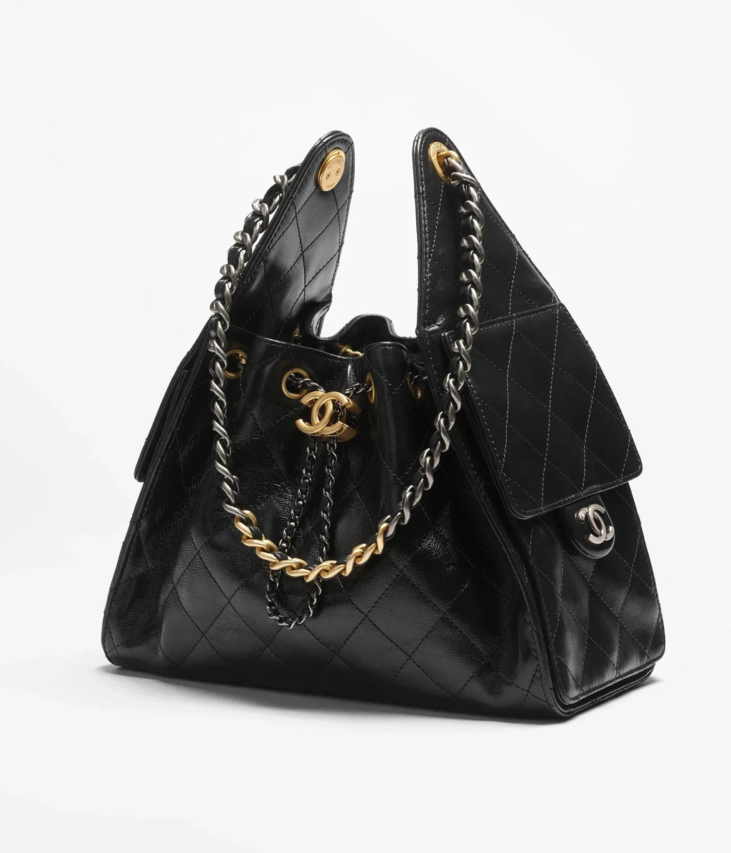 Mini 25 Quilted Leather Handle Shoulder Bag with Chain Strap (20 x 22 x 12.5) cm