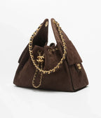 Mini 25 Quilted Leather Handle Shoulder Bag with Chain Strap (20 x 22 x 12.5) cm