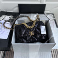 19 sequin Flap Bag black