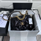 19 sequin Flap Bag black