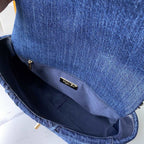 19 Denim Large Flap Bag