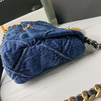 19 Denim Large Flap Bag