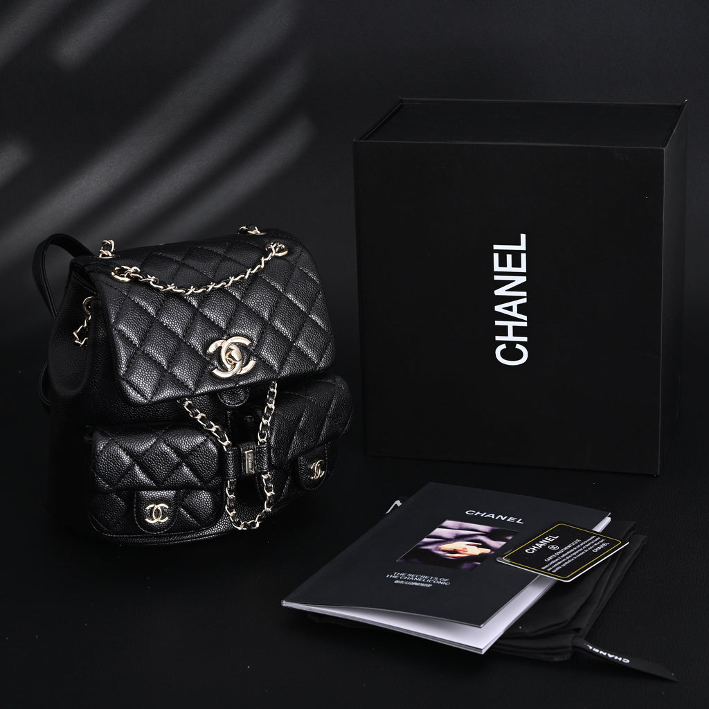 Duma Backpack  Black Quilted Lambskin with Gold-Tone Hardware (24A Collection)
