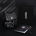 Duma Backpack  Black Quilted Lambskin with Gold-Tone Hardware (24A Collection)