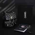 Duma Backpack  Black Quilted Lambskin with Gold-Tone Hardware (24A Collection)