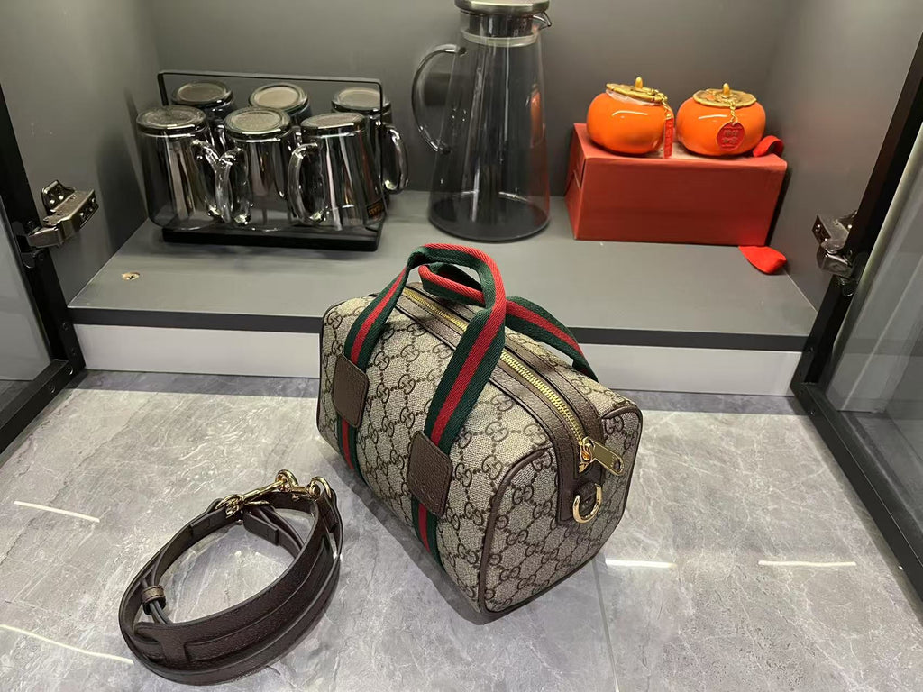 Mini GG Handbag - Beige and dark brown