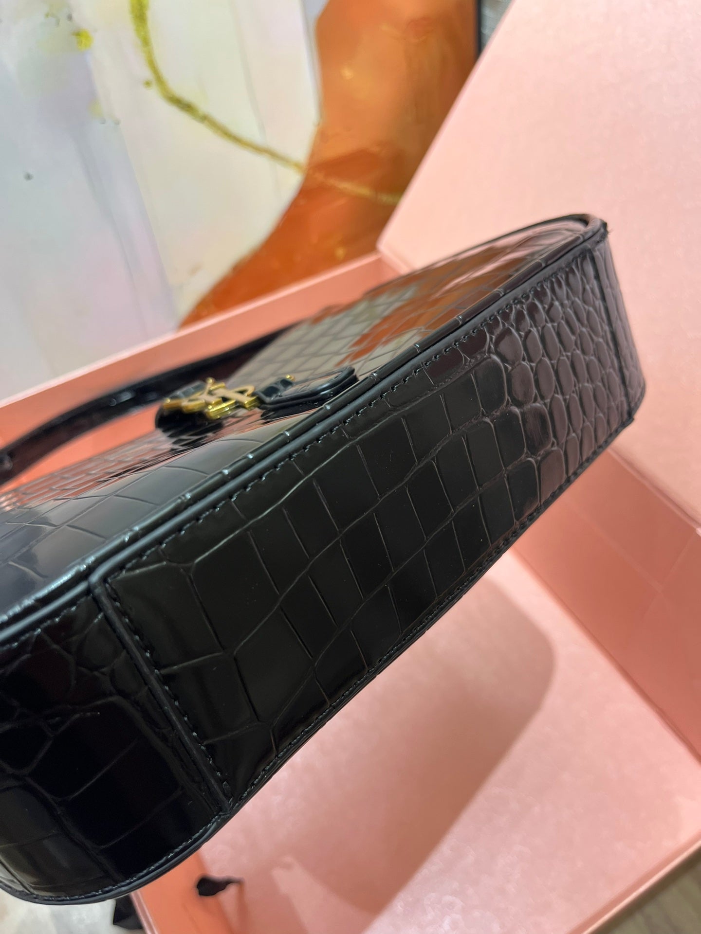 Croc-Embossed The 5 to 7 Hobo Bag