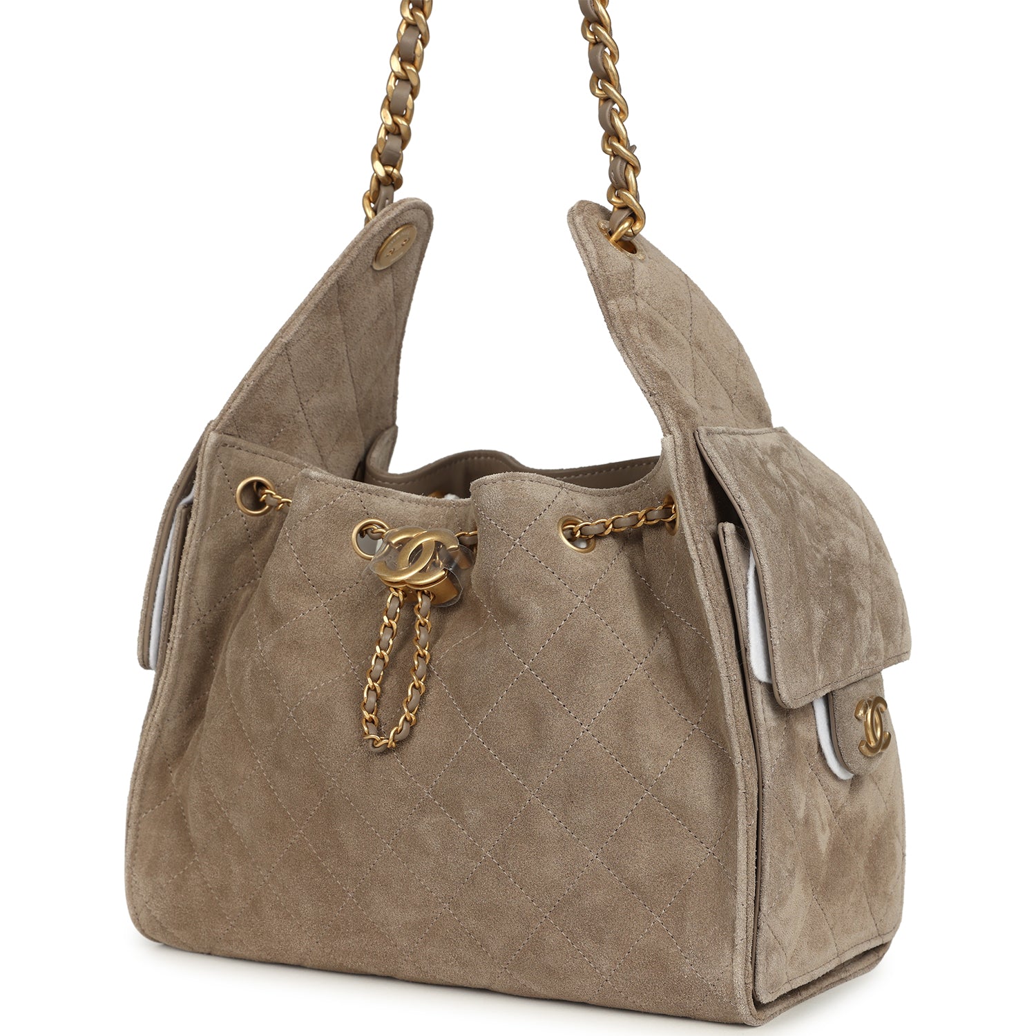 Small 25 Hobo Grey Suede