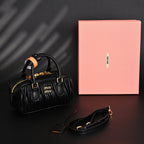 Miu Miu Black Matelass¨¤? Leather Top Handle Bag