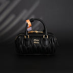 Miu Miu Black Matelass¨¤? Leather Top Handle Bag
