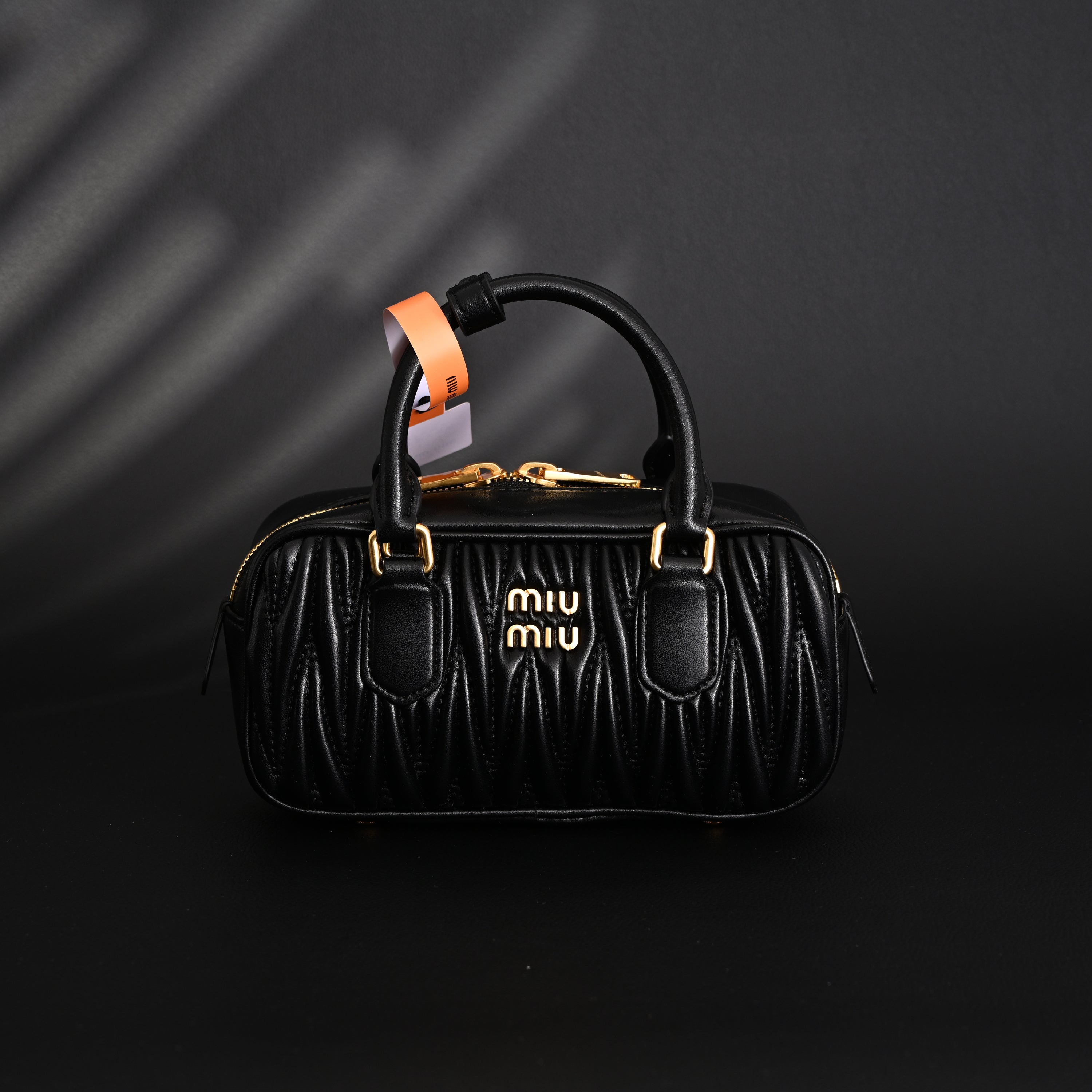 Miu Miu Black Matelass¨¤? Leather Top Handle Bag