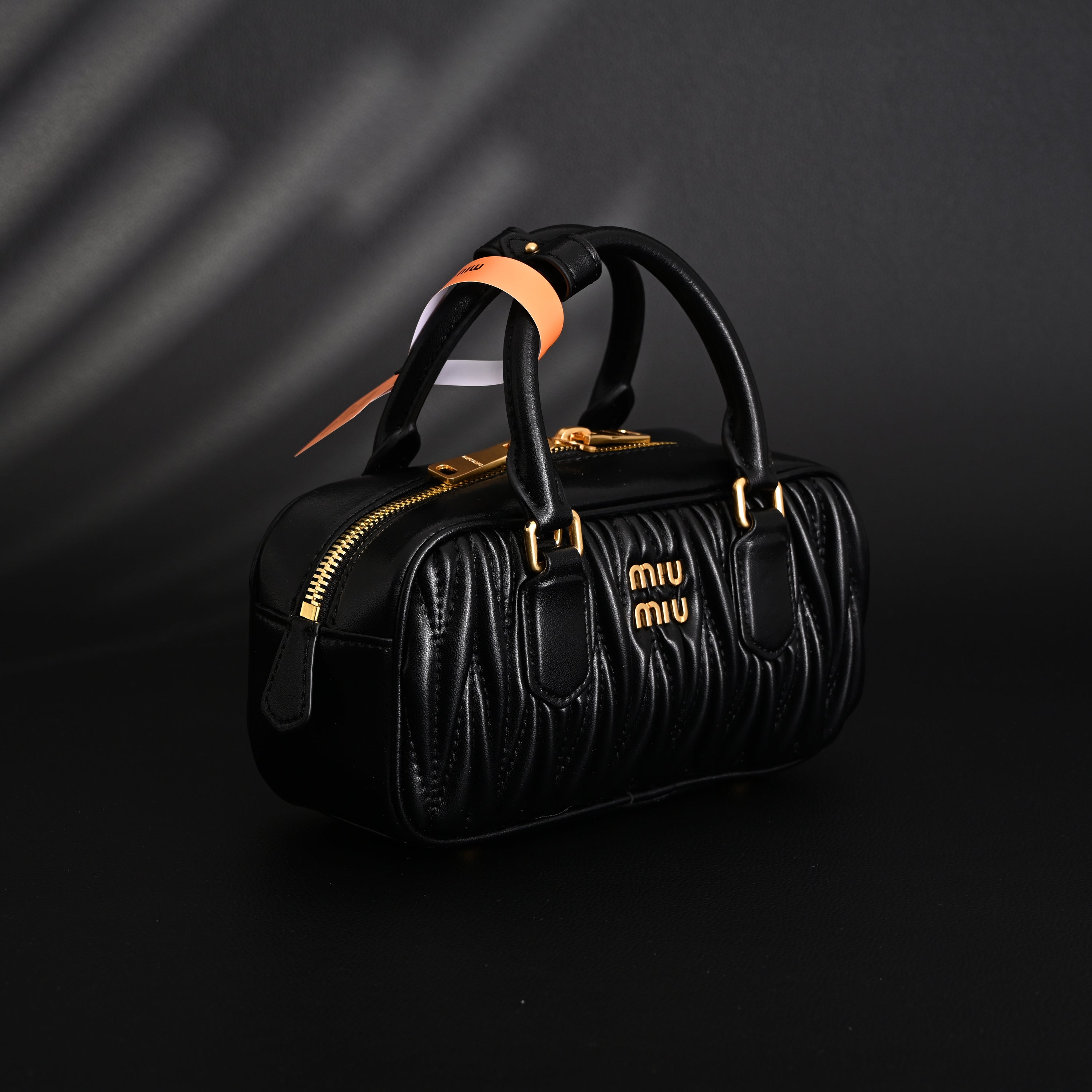 Miu Miu Black Matelass¨¤? Leather Top Handle Bag