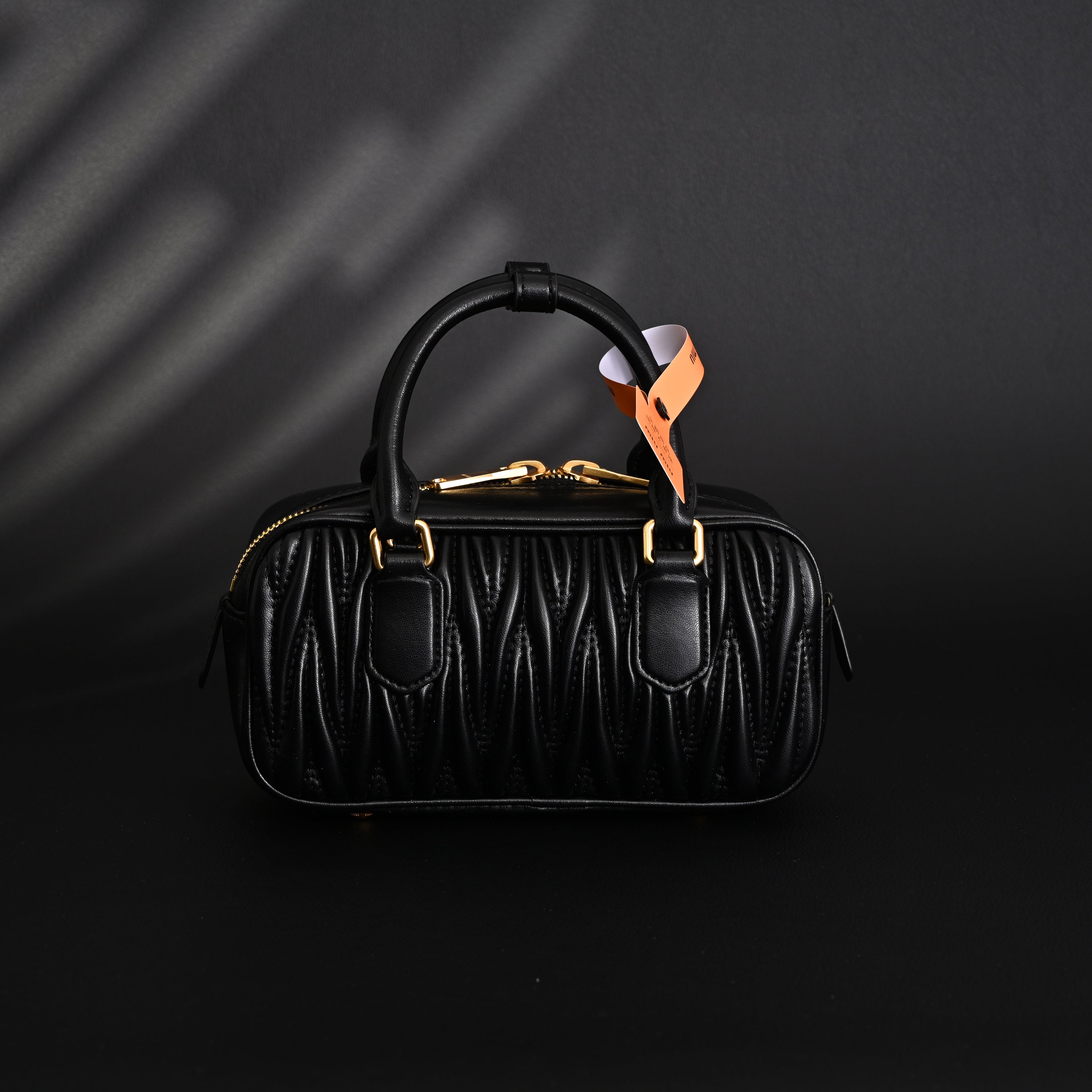 Miu Miu Black Matelass¨¤? Leather Top Handle Bag