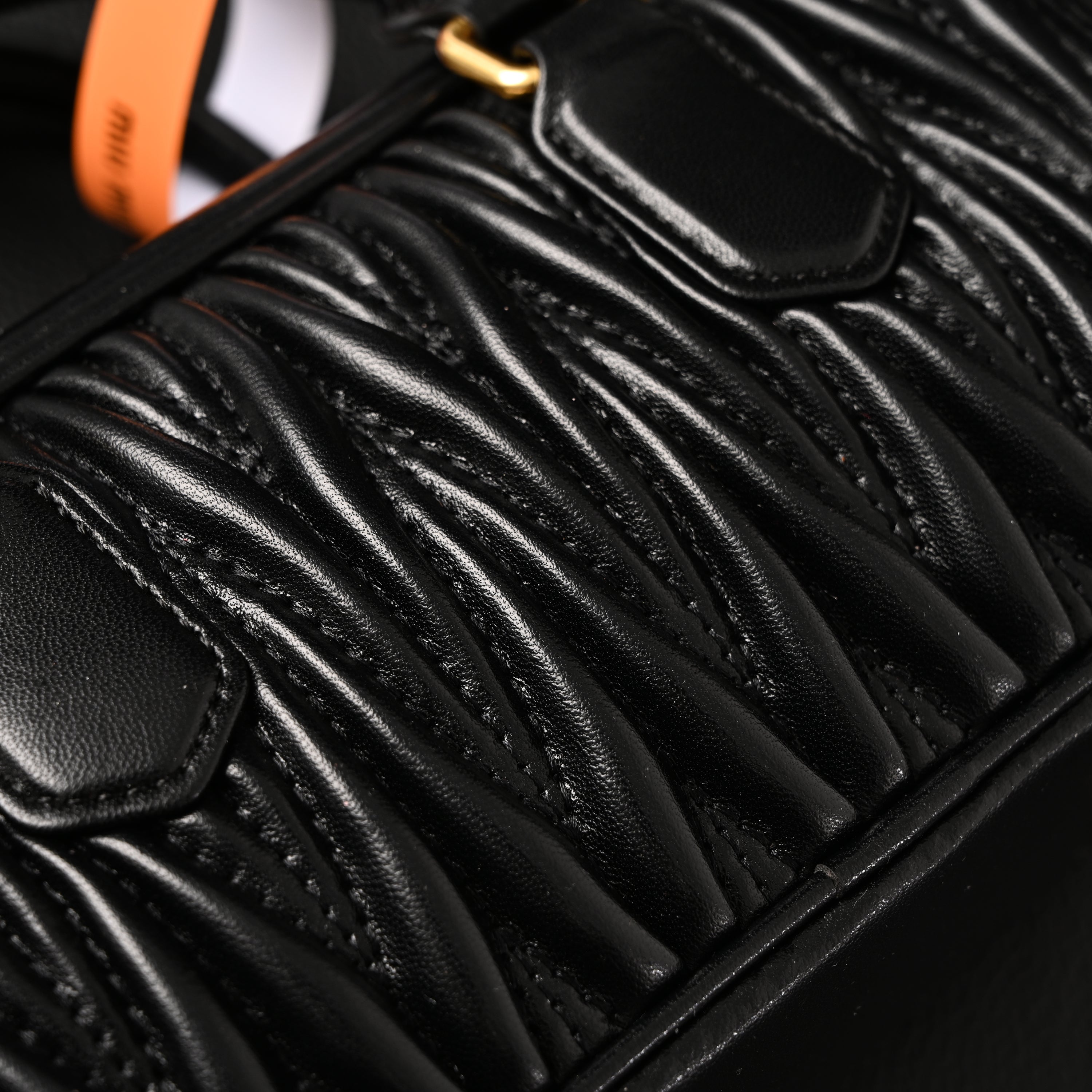 Miu Miu Black Matelass¨¤? Leather Top Handle Bag