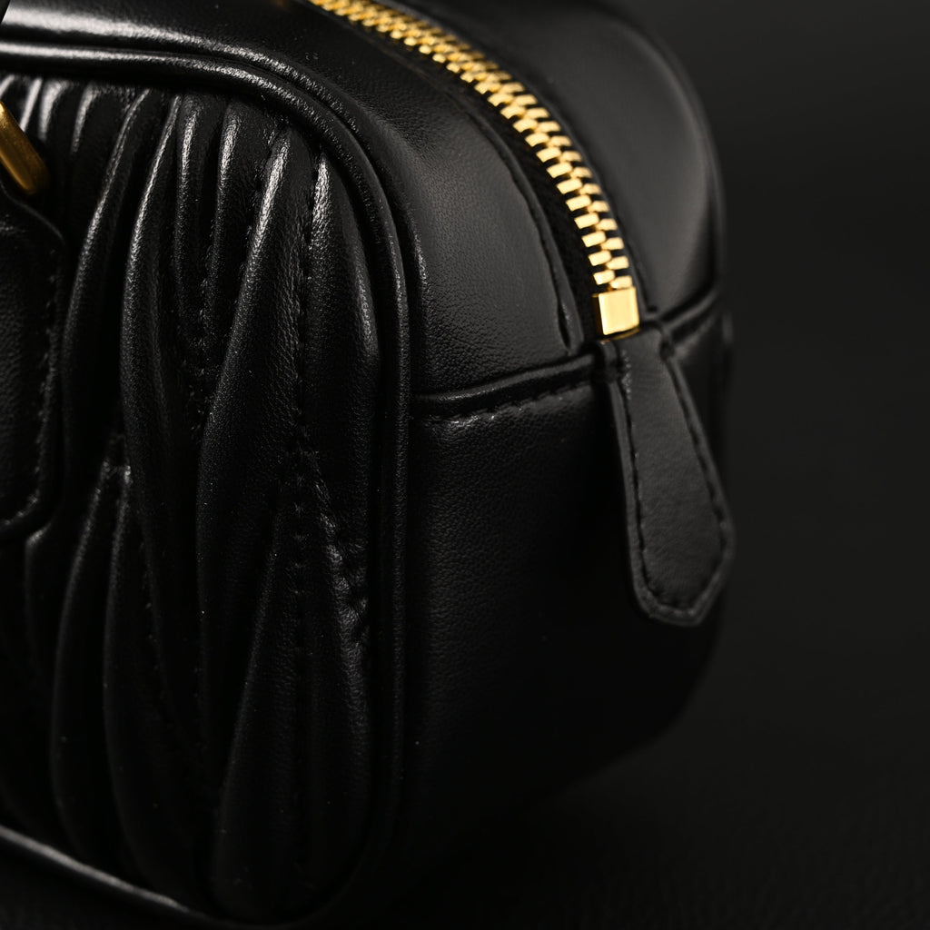 Miu Miu Black Matelass¨¤? Leather Top Handle Bag