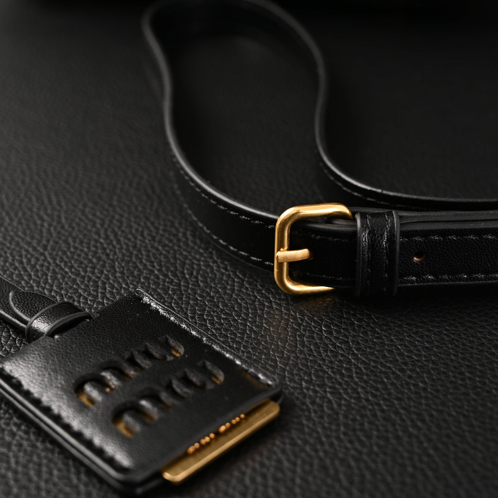 Miu Miu Black Matelass¨¤? Leather Top Handle Bag