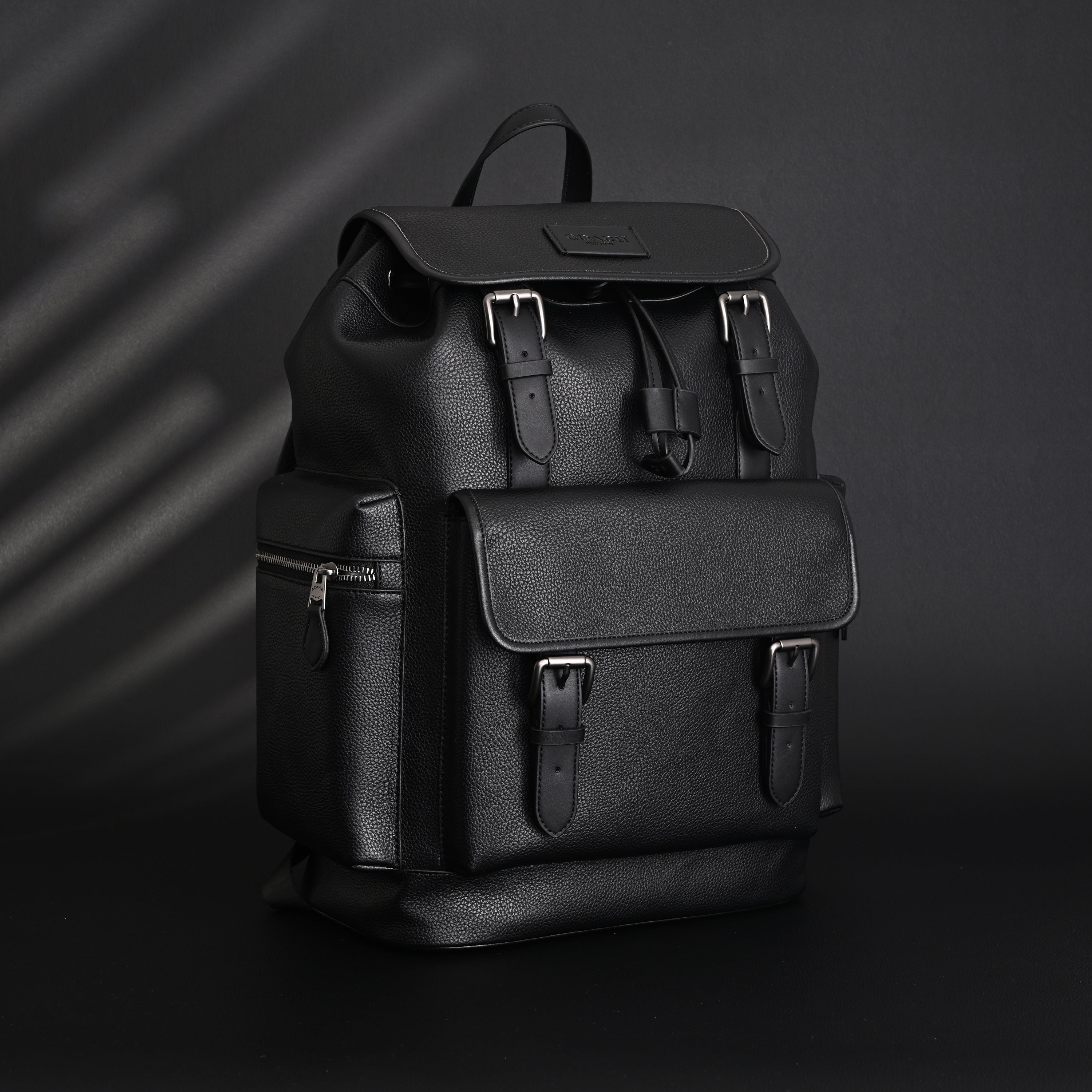 Prada Nylon & Leather Multi-Pocket Backpack  Black