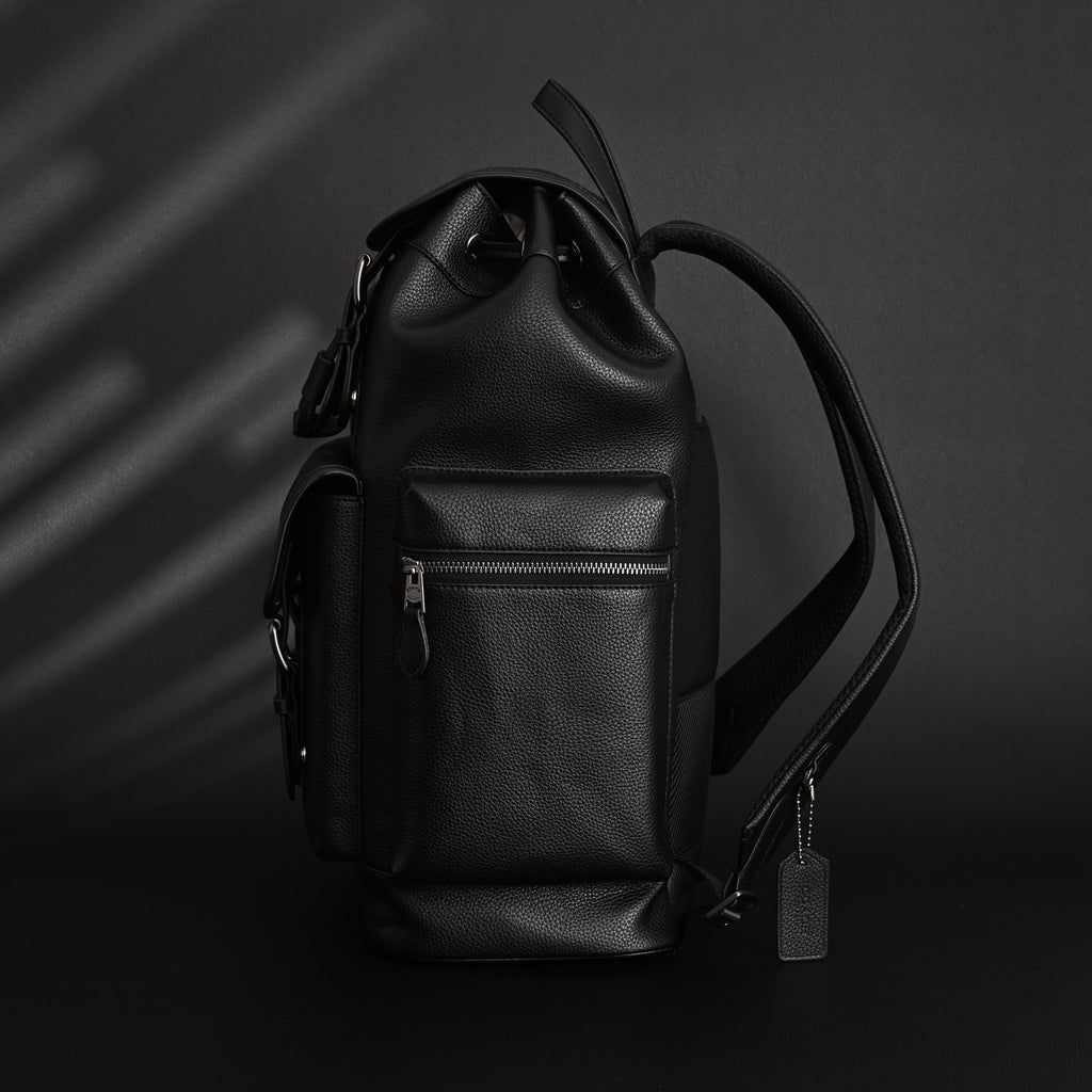 Prada Nylon & Leather Multi-Pocket Backpack  Black