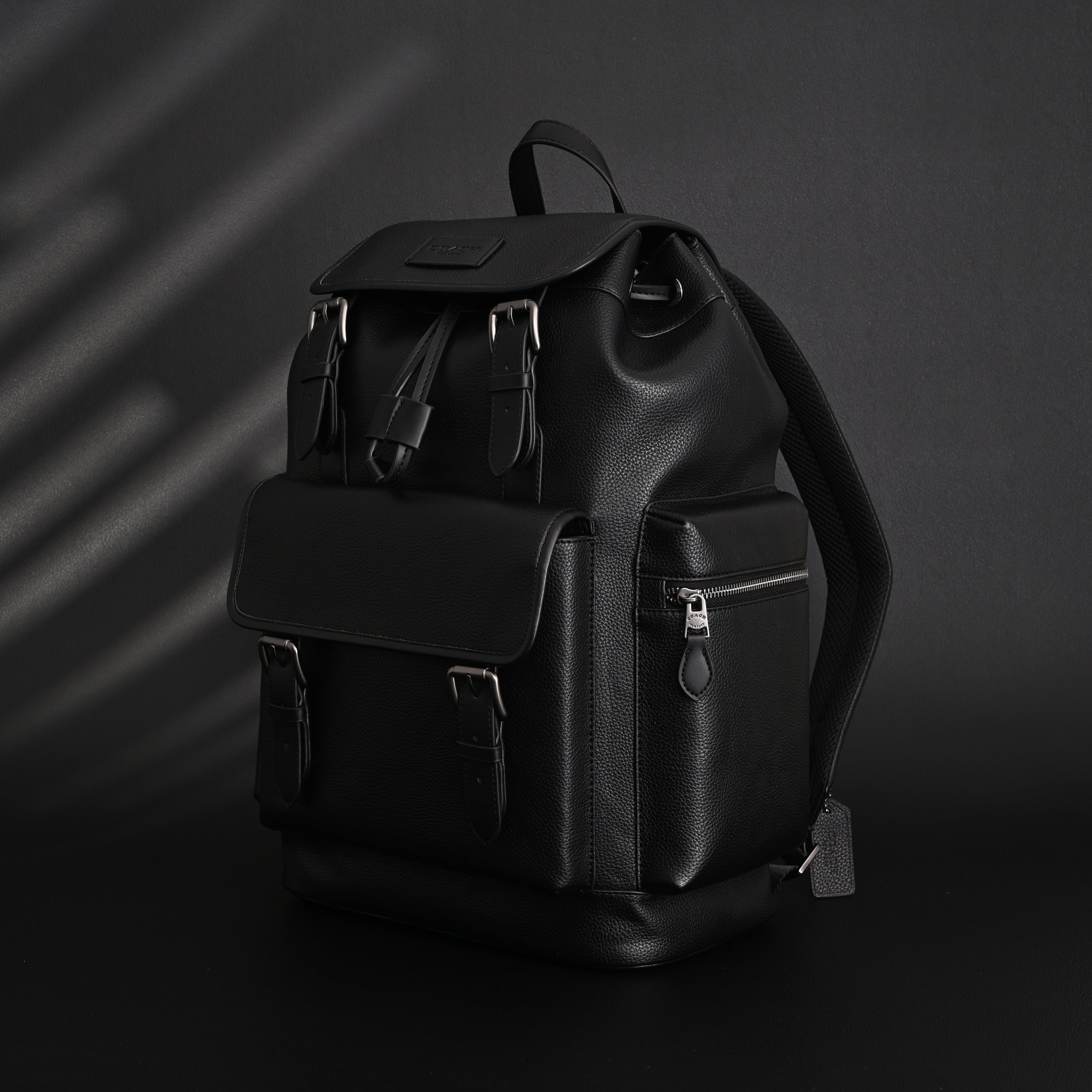 Prada Nylon & Leather Multi-Pocket Backpack  Black