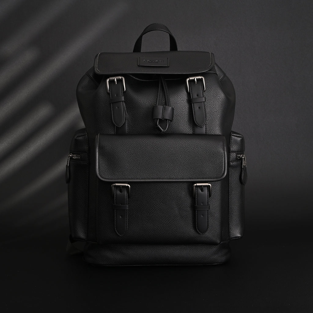 Prada Nylon & Leather Multi-Pocket Backpack  Black