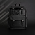 Prada Nylon & Leather Multi-Pocket Backpack  Black