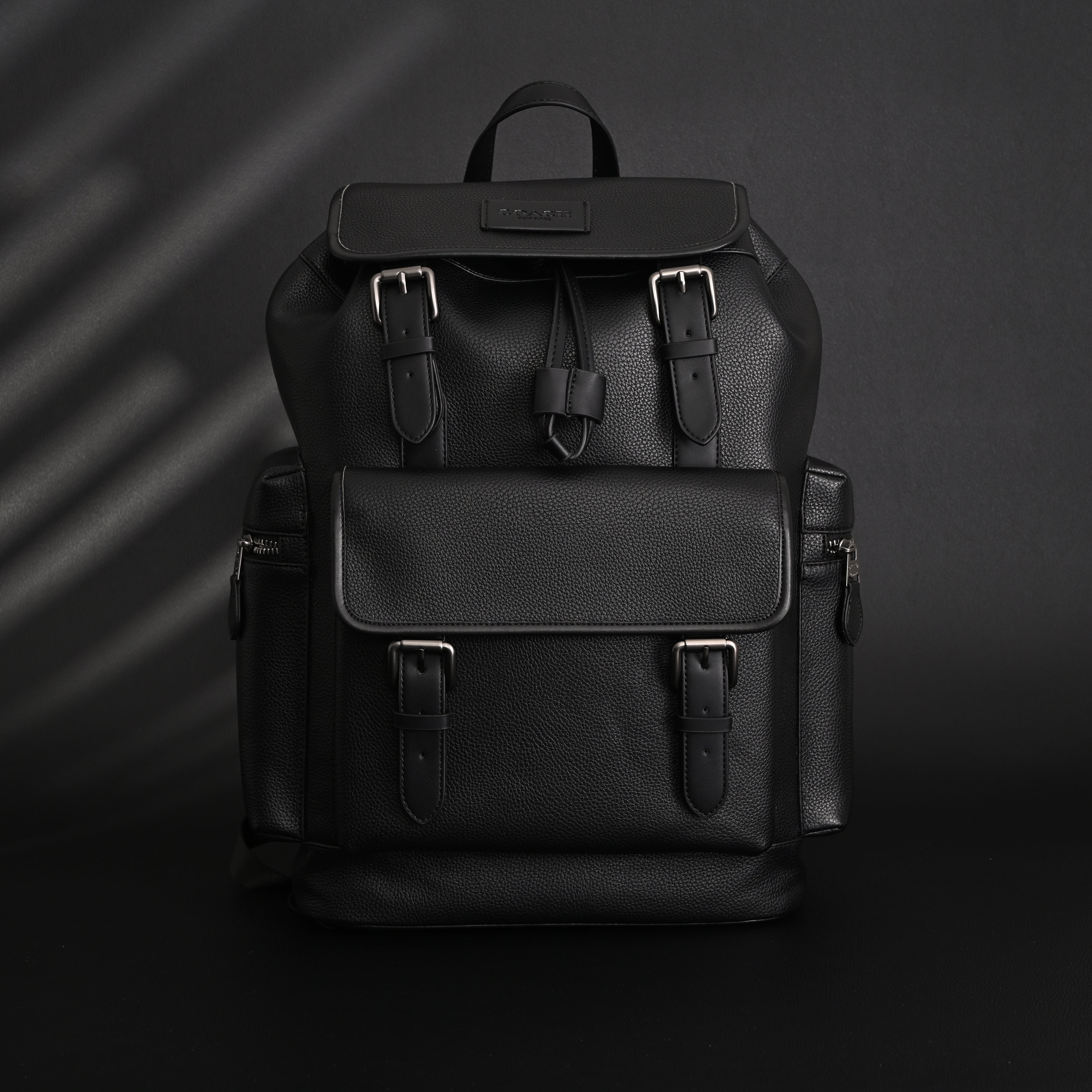 Prada Nylon & Leather Multi-Pocket Backpack  Black