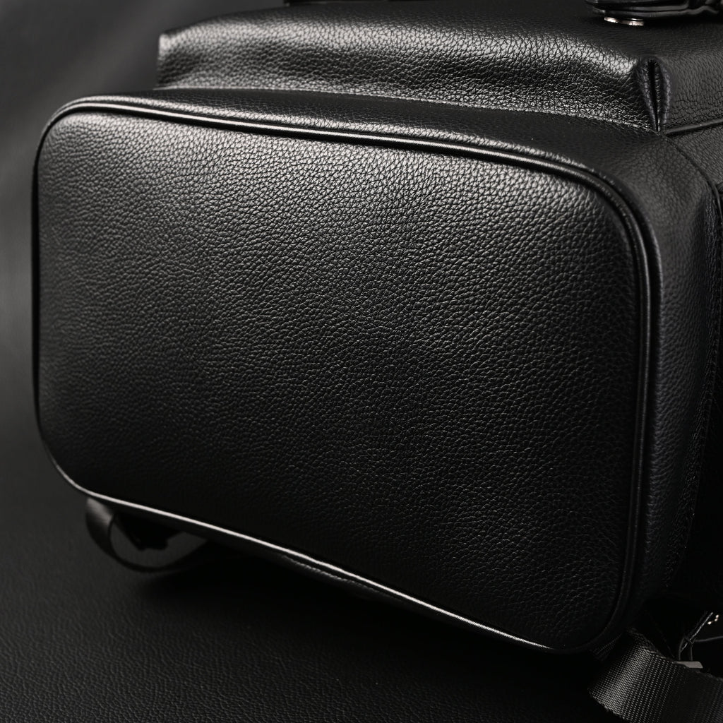 Prada Nylon & Leather Multi-Pocket Backpack  Black