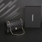 Classic Flap Bag  Black Quilted Caviar Leather with Gold-Tone Hardware