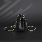Classic Flap Bag  Black Quilted Caviar Leather with Gold-Tone Hardware