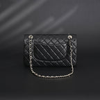 Classic Flap Bag  Black Quilted Caviar Leather with Gold-Tone Hardware