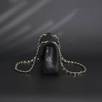 Classic Flap Bag  Black Quilted Caviar Leather with Gold-Tone Hardware