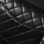 Classic Flap Bag  Black Quilted Caviar Leather with Gold-Tone Hardware
