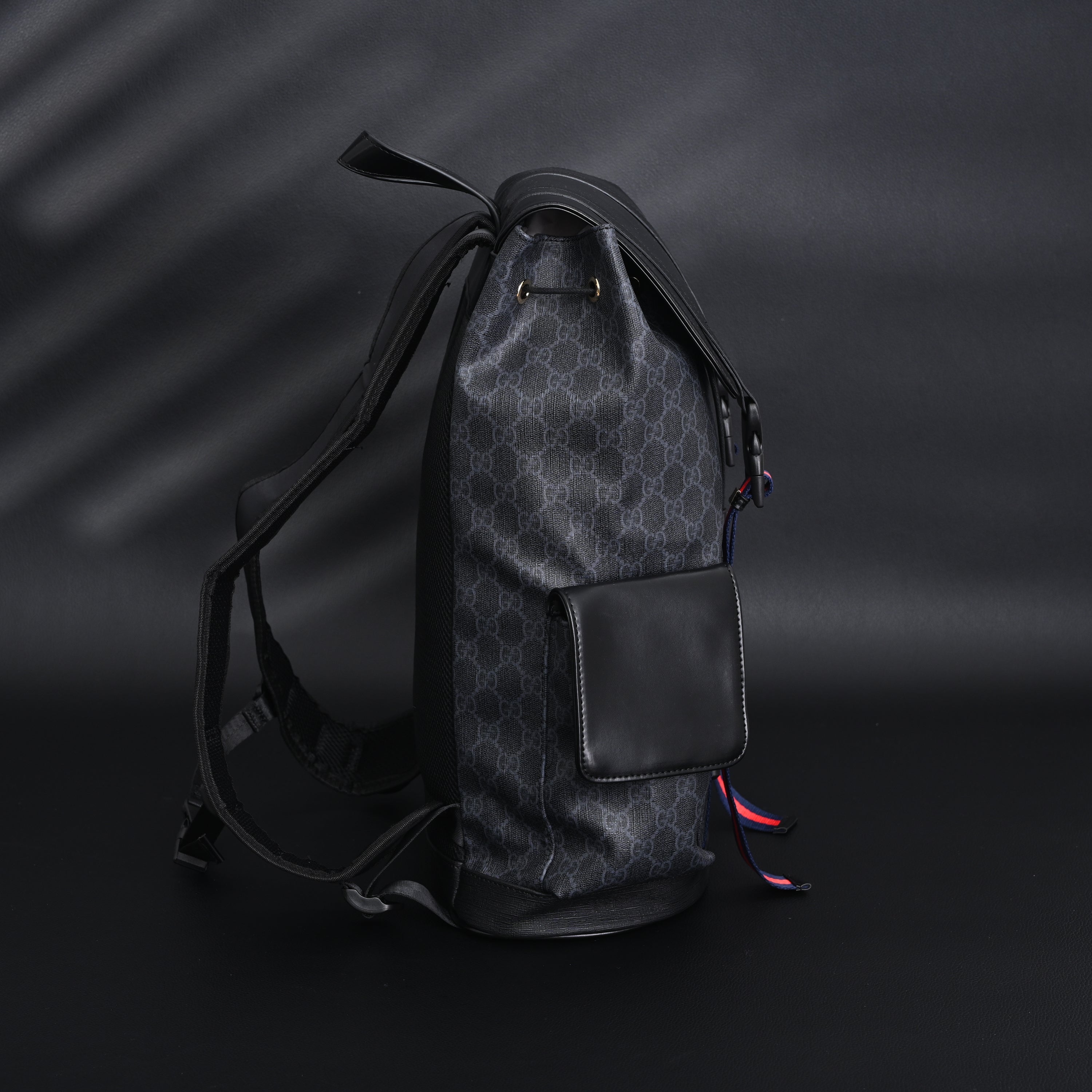 GG Supreme Monogram Backpack with Web Stripe