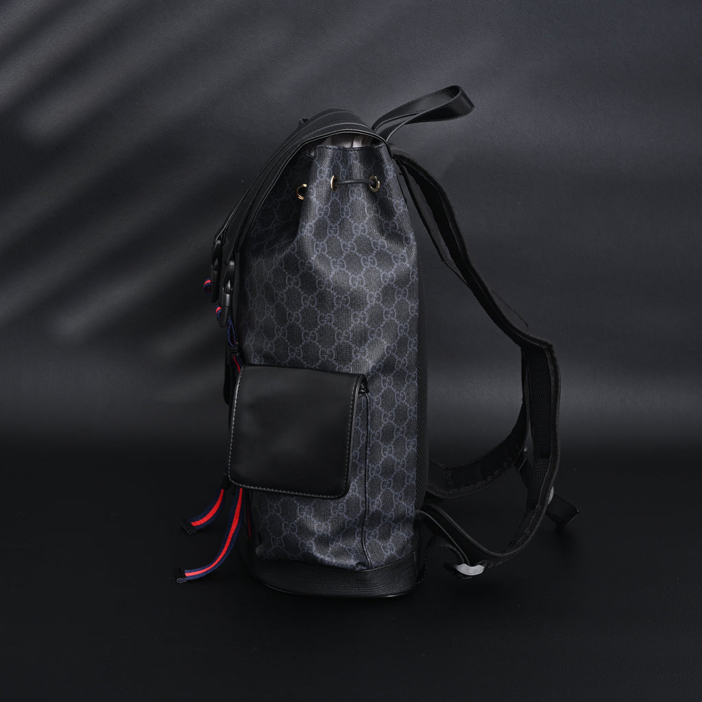 GG Supreme Monogram Backpack with Web Stripe