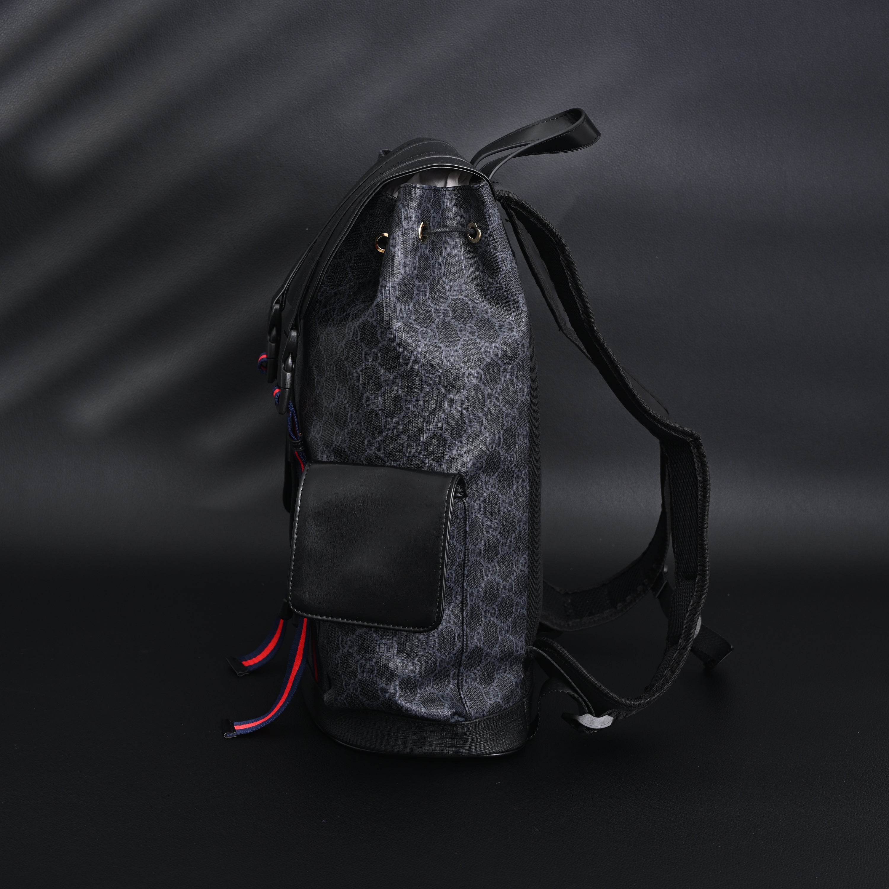 GG Supreme Monogram Backpack with Web Stripe