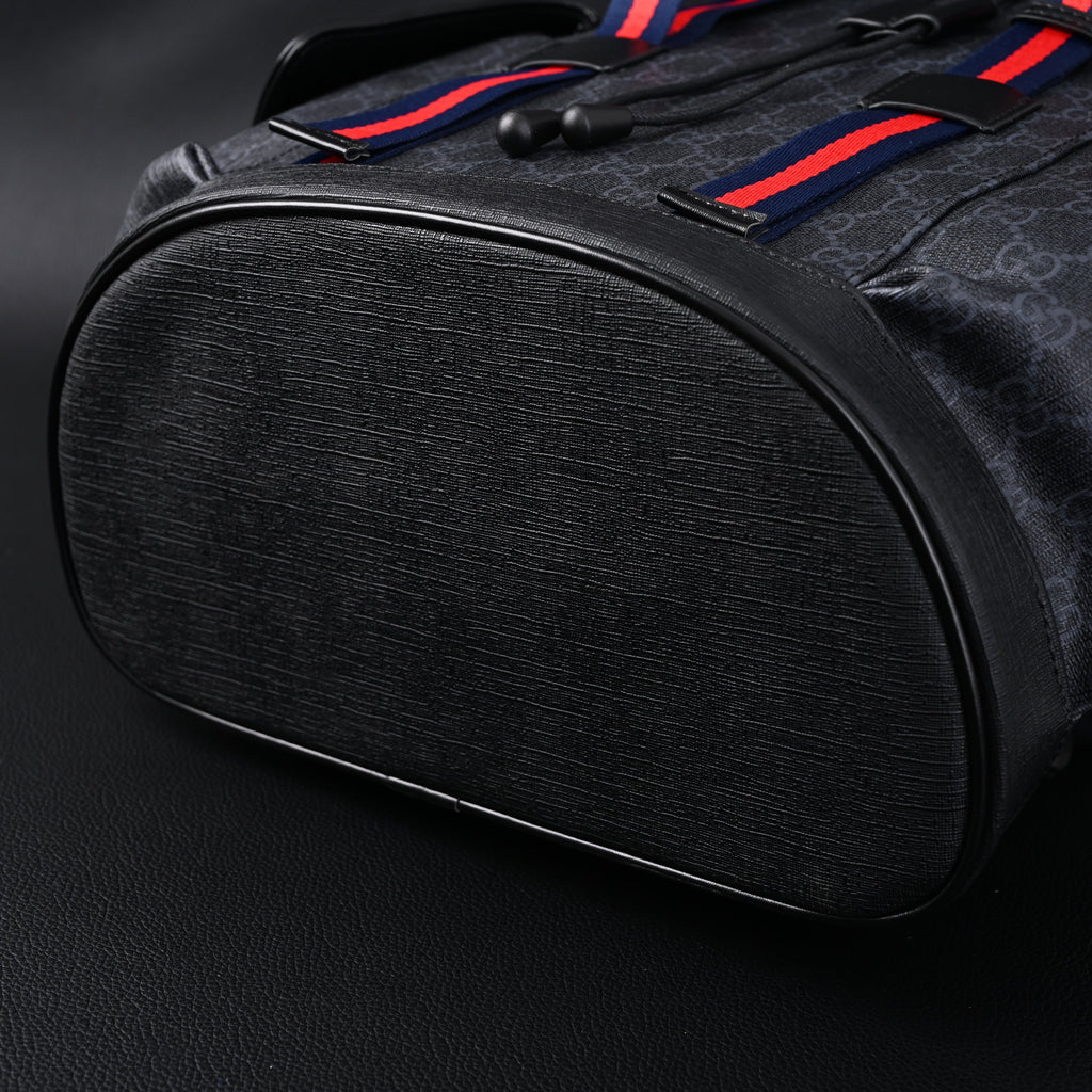 GG Supreme Monogram Backpack with Web Stripe