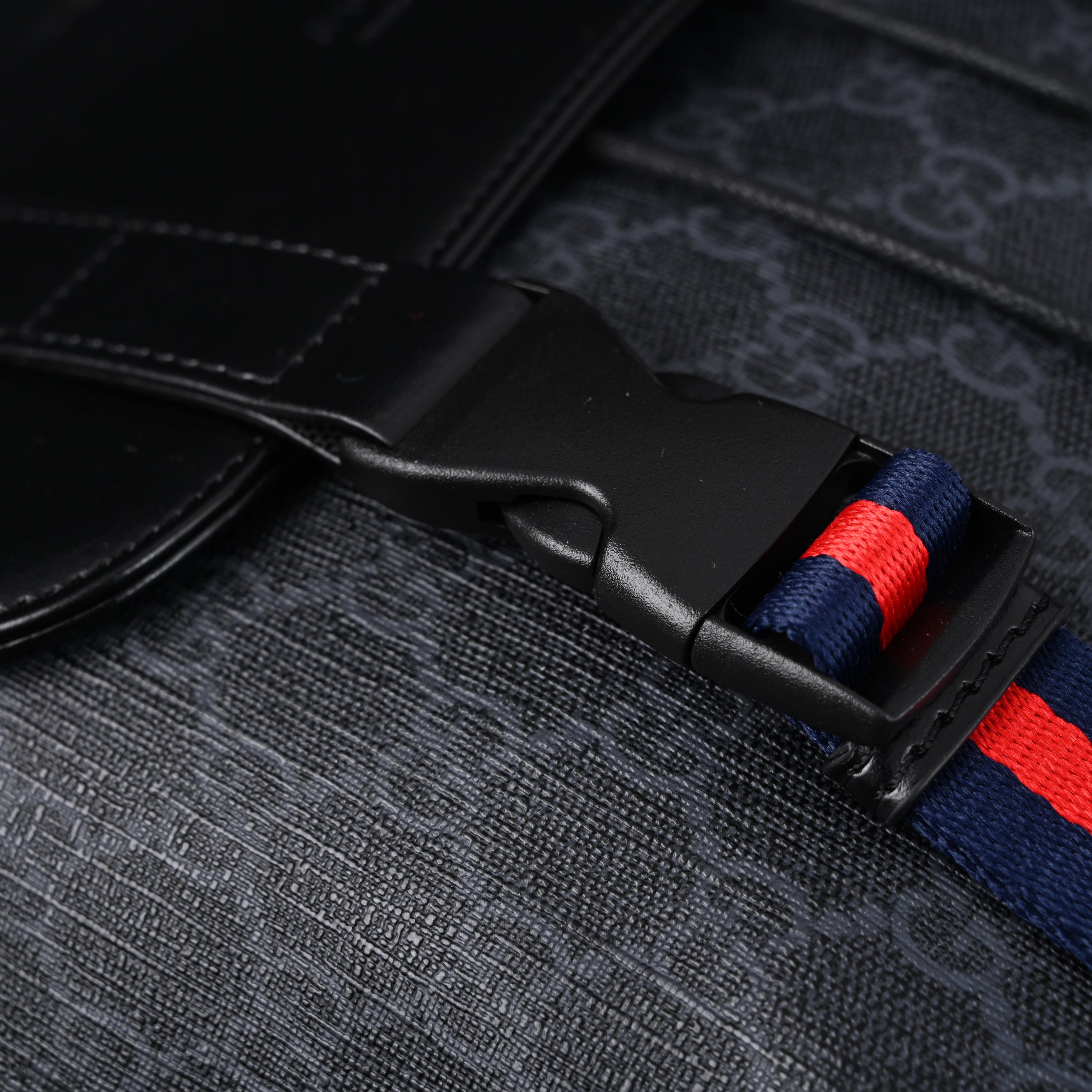 GG Supreme Monogram Backpack with Web Stripe