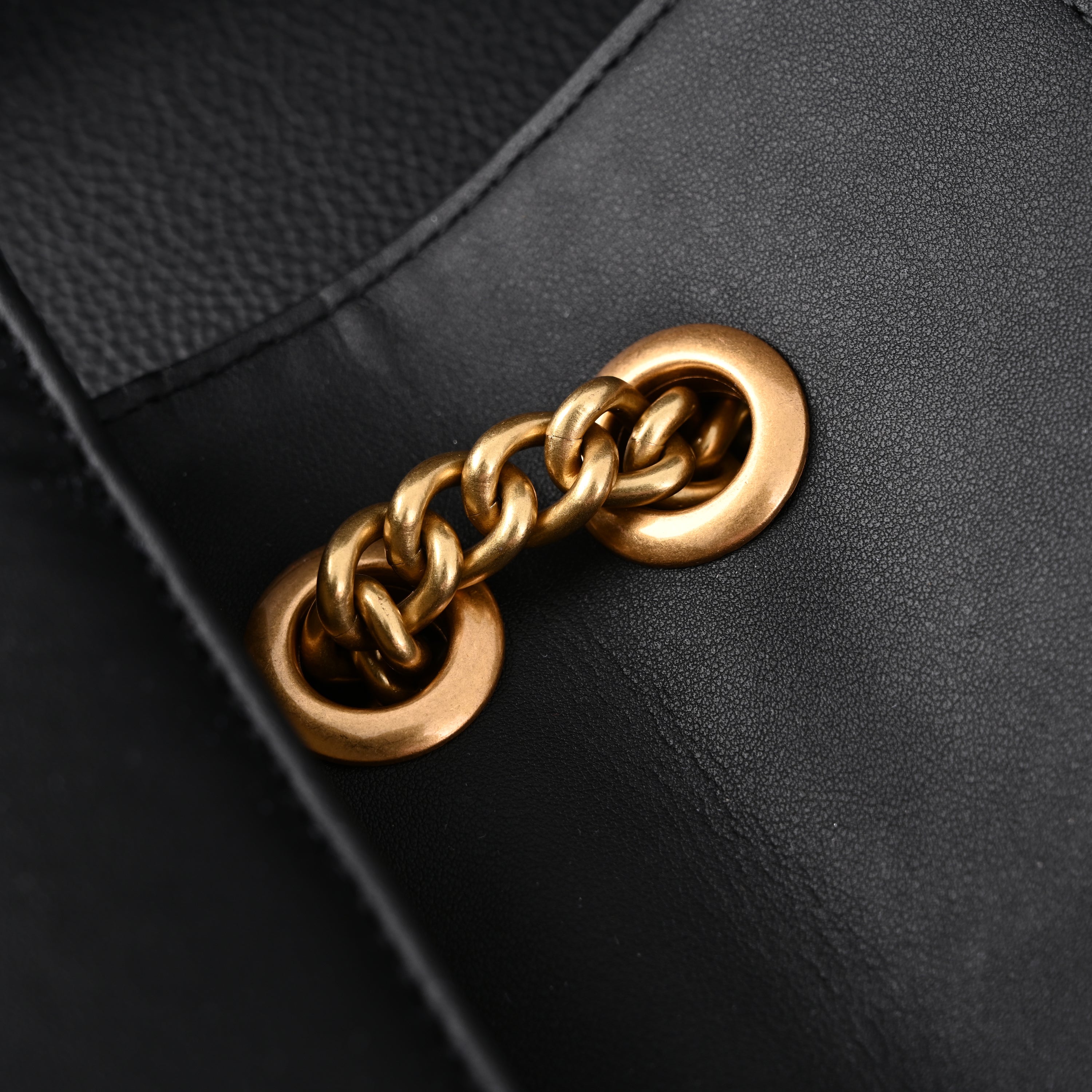 GG Marmont Small Matelass Shoulder Bag  Black Leather with Gold Hardware