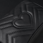 GG Marmont Matelass Mini Shoulder Bag  Black Leather with Gold Chain