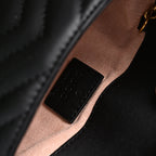 GG Marmont Matelass Mini Shoulder Bag  Black Leather with Gold Chain