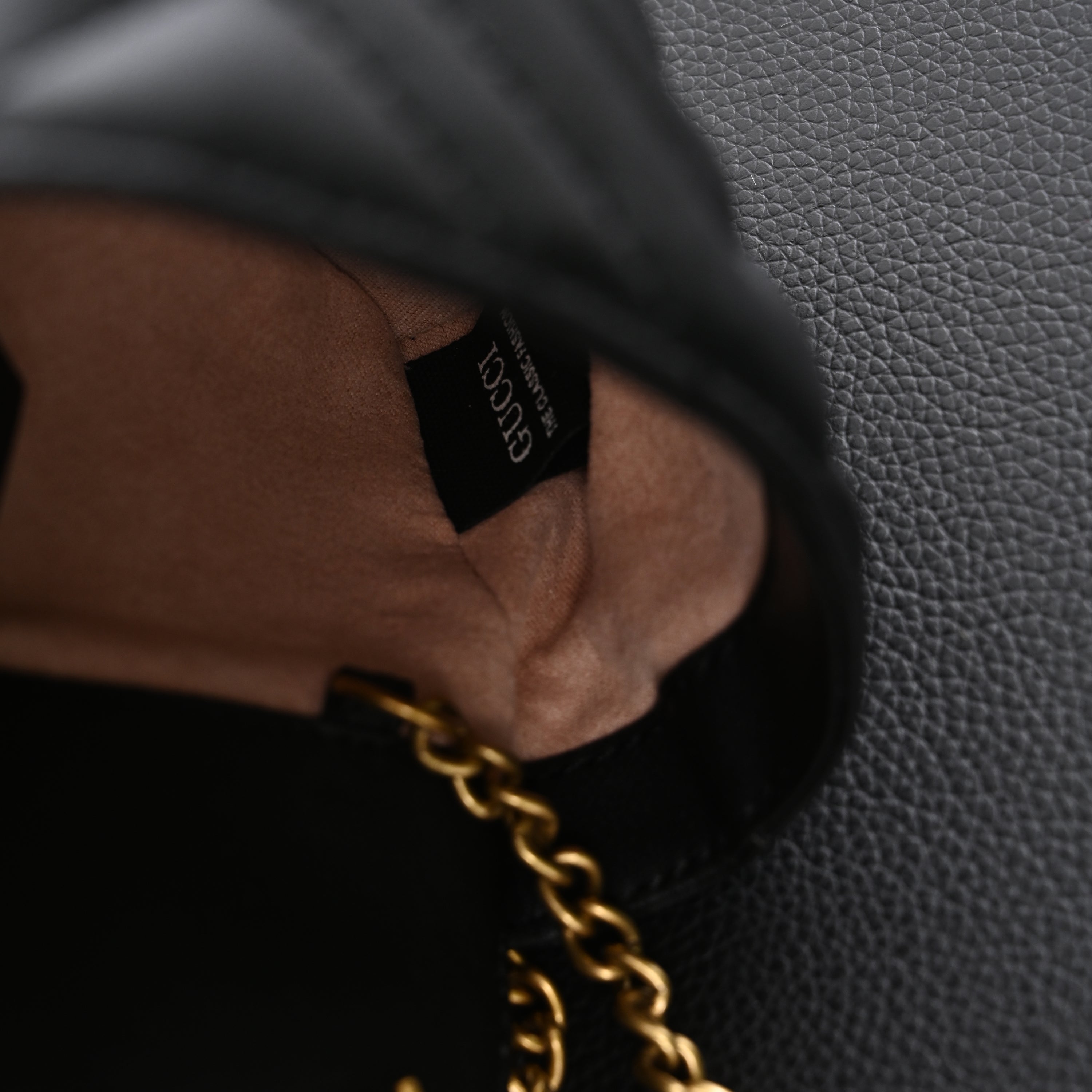 GG Marmont Matelass Mini Shoulder Bag  Black Leather with Gold Chain