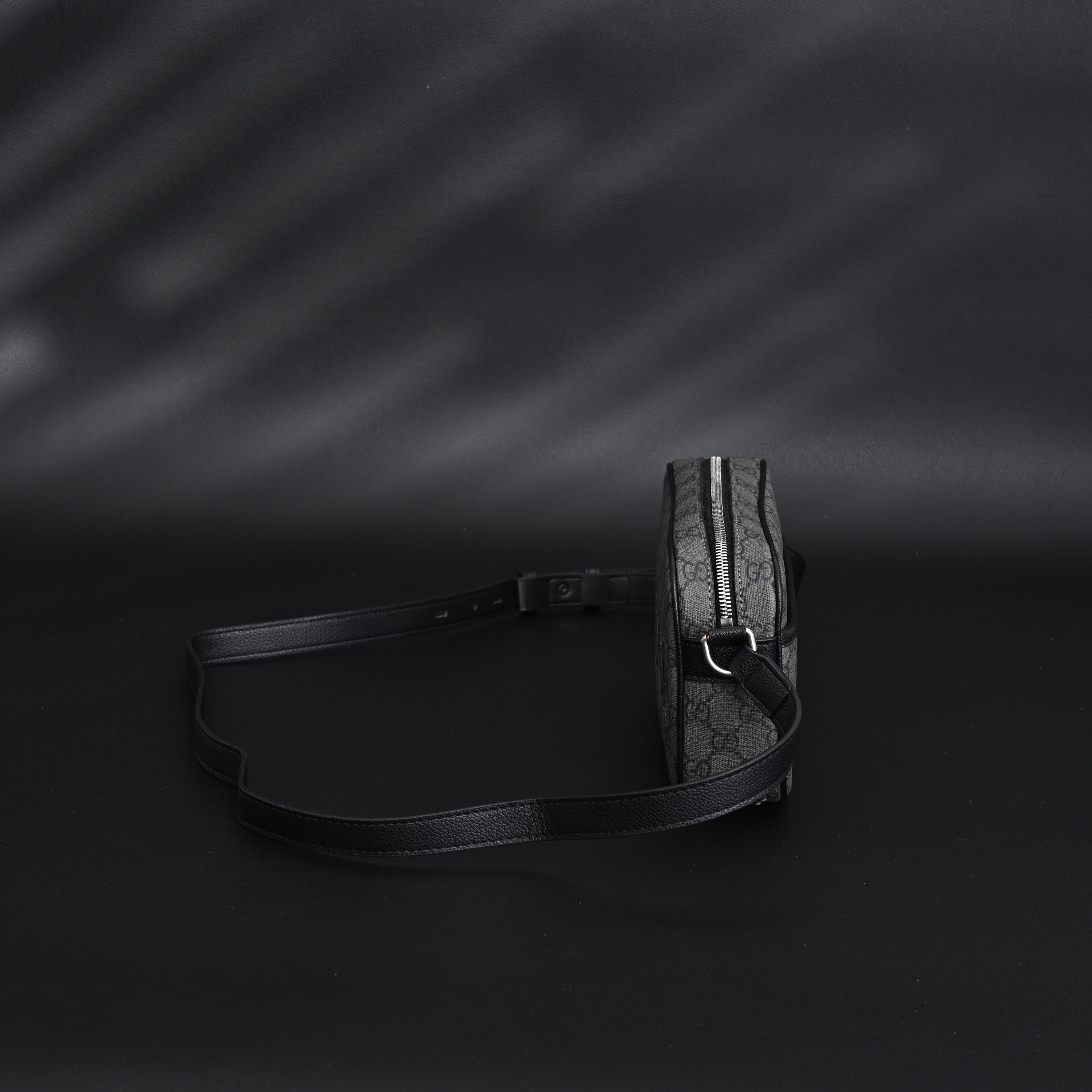 Ophidia GG Supreme Belt Bag  Black/Grey Monogram