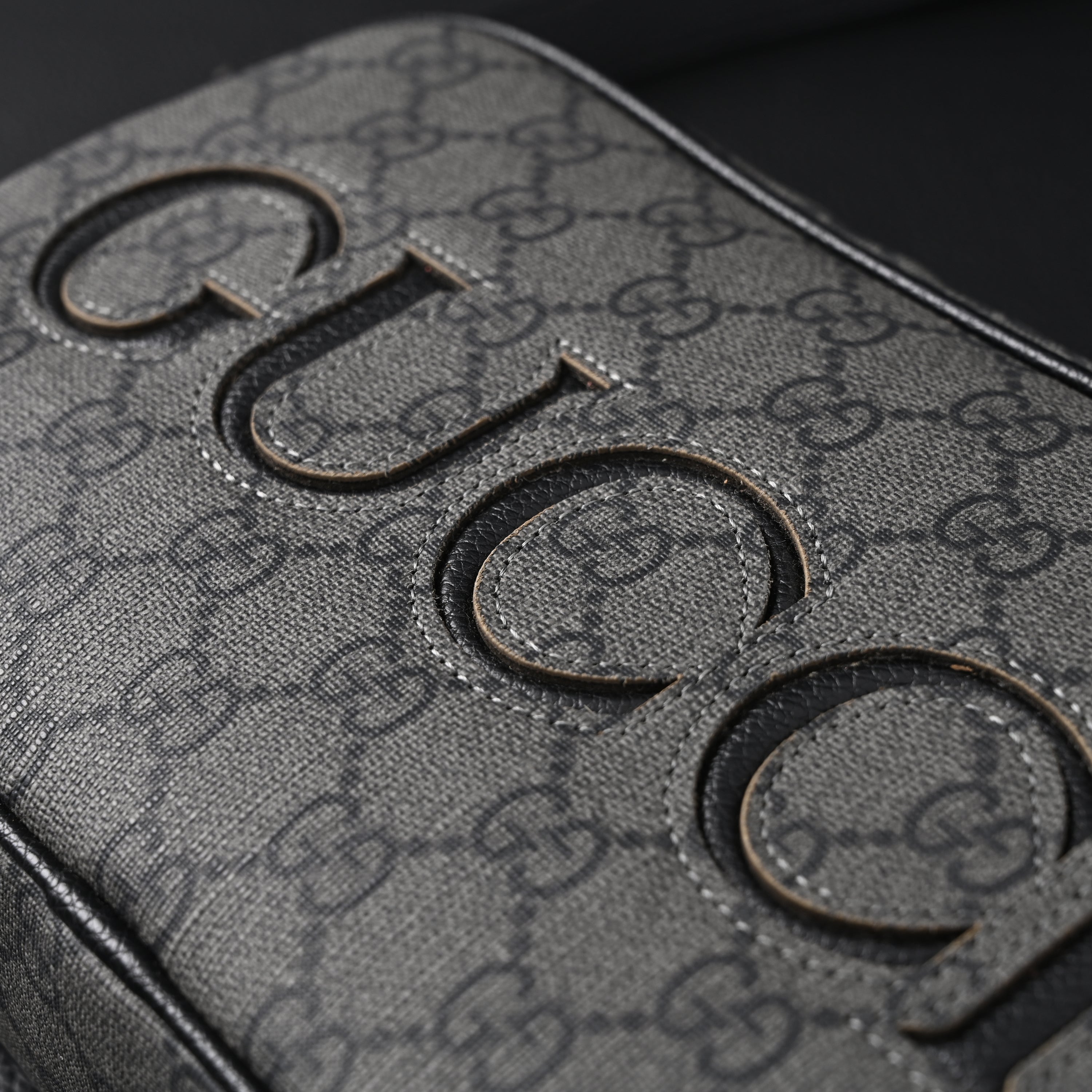 Ophidia GG Supreme Belt Bag  Black/Grey Monogram