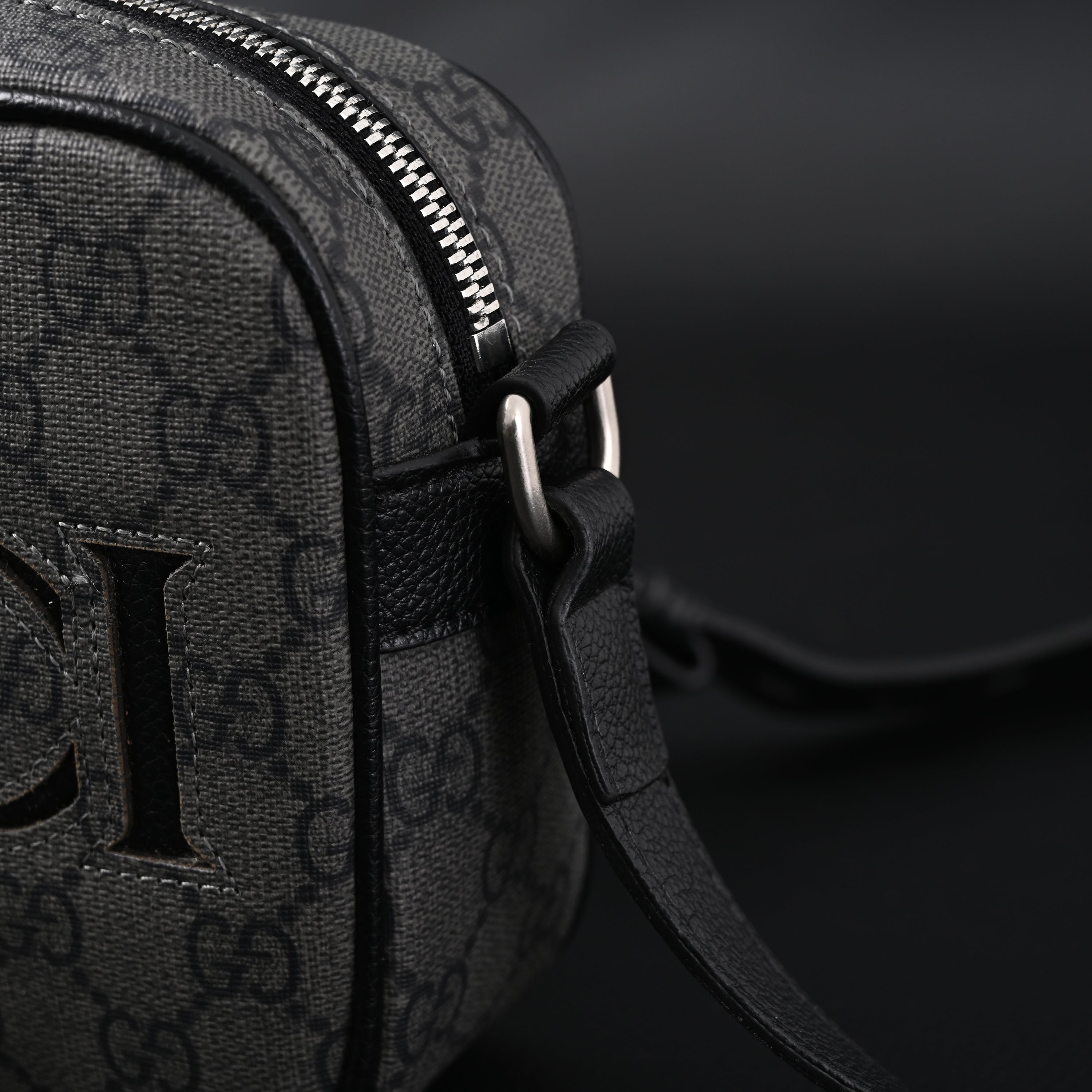 Ophidia GG Supreme Belt Bag  Black/Grey Monogram